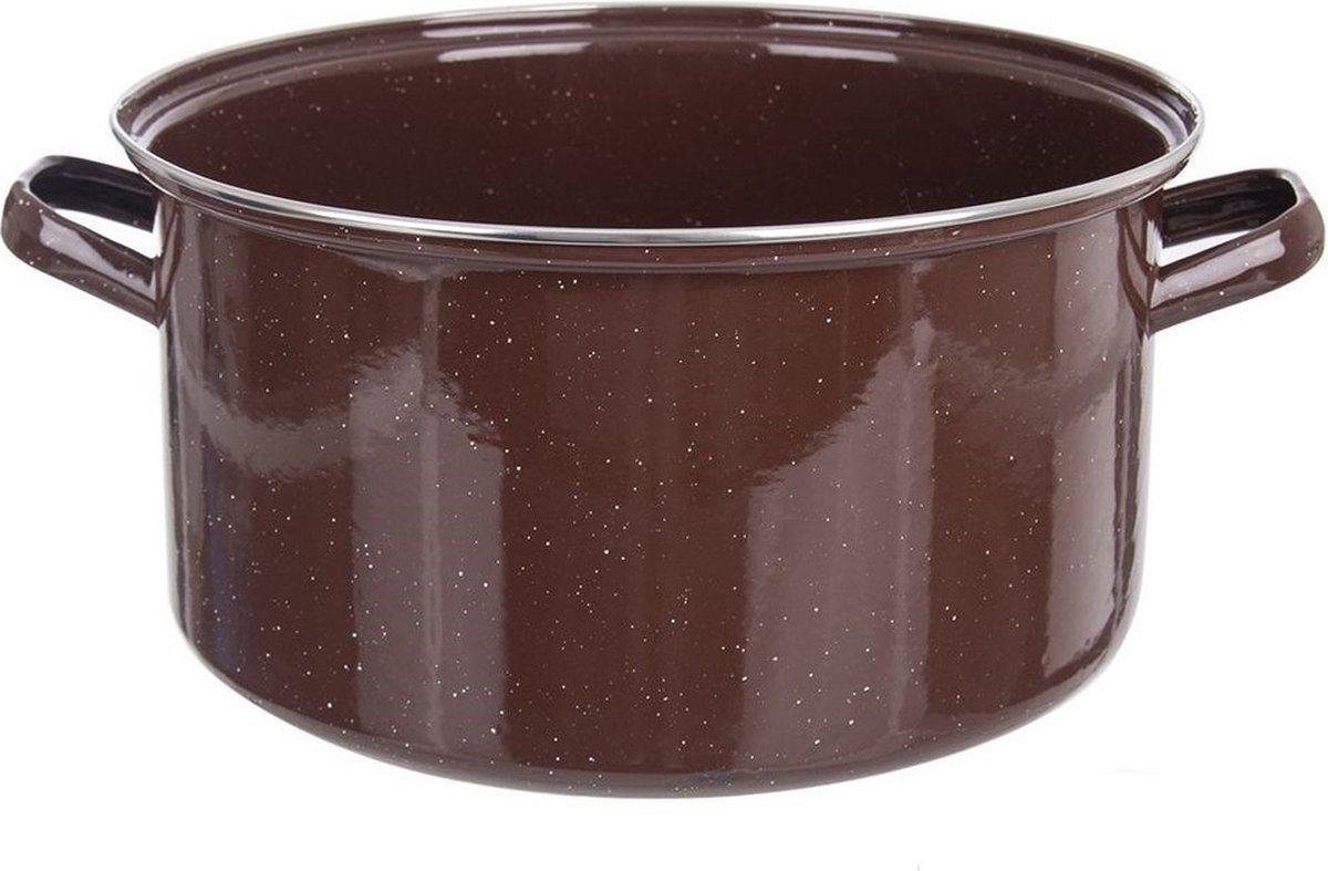 Kookpan Geëmailleerde Bruin BROWN 36 cm, 15 l - Kookpot - Soeppan