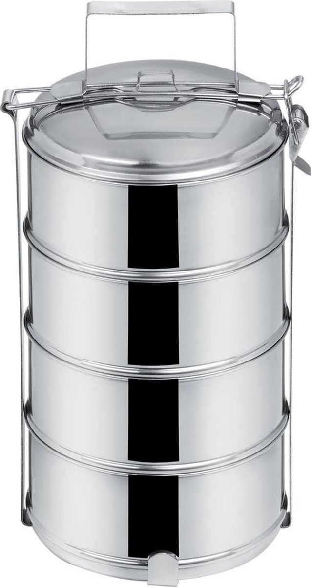 Container voor Eten Edelstaal 4 Niveaus 4x1,3 l - Voedselcontainer - Lunchbox