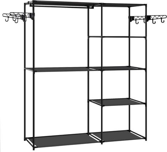 BukkitBow - Portant à vêtements ouvert - Métal et intissé - 148x166x42,5 cm - Capacité 30kg