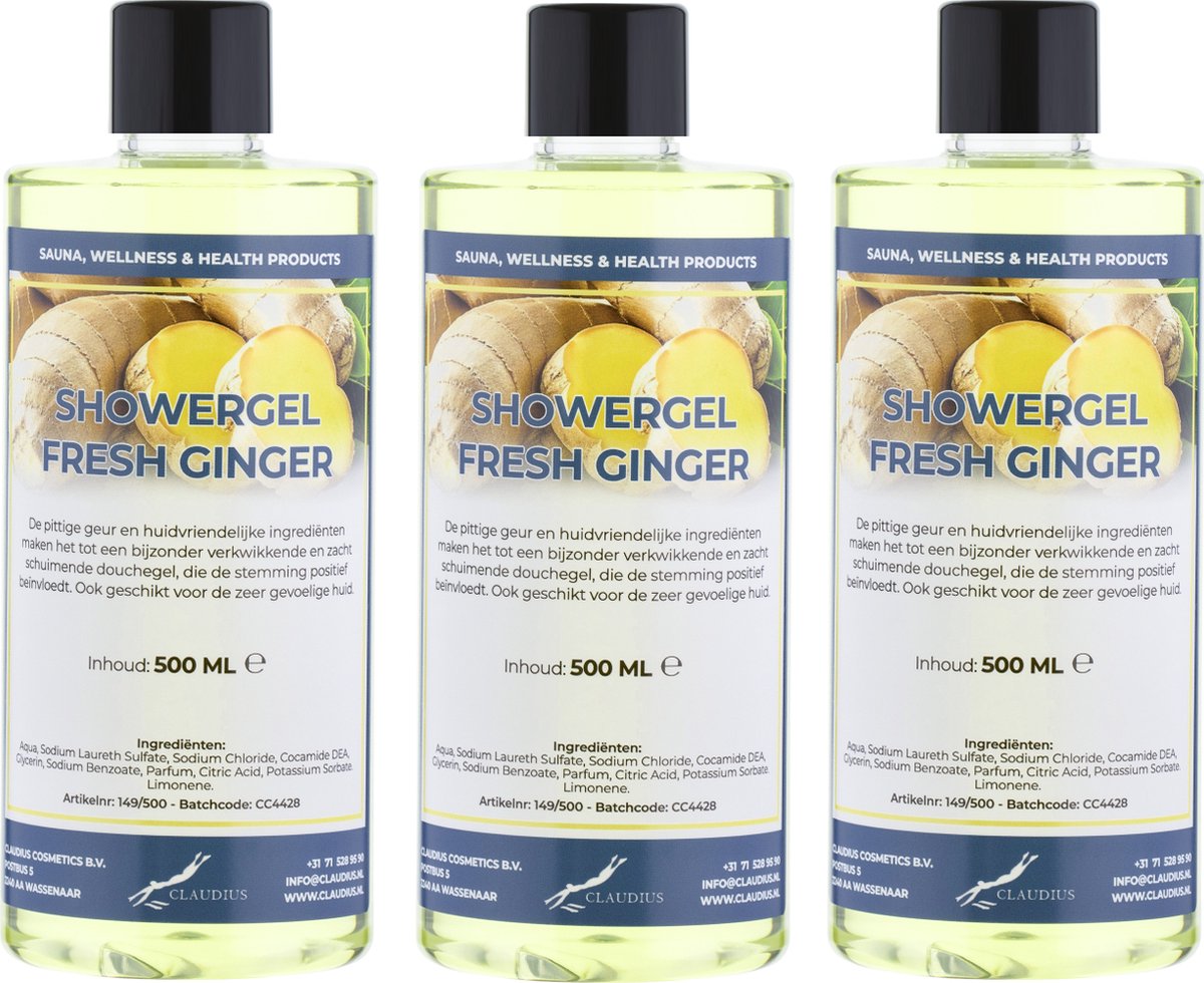 Goedkoopste Douchegel Fresh Ginger 500 ml - set van 3 stuks - Showergel