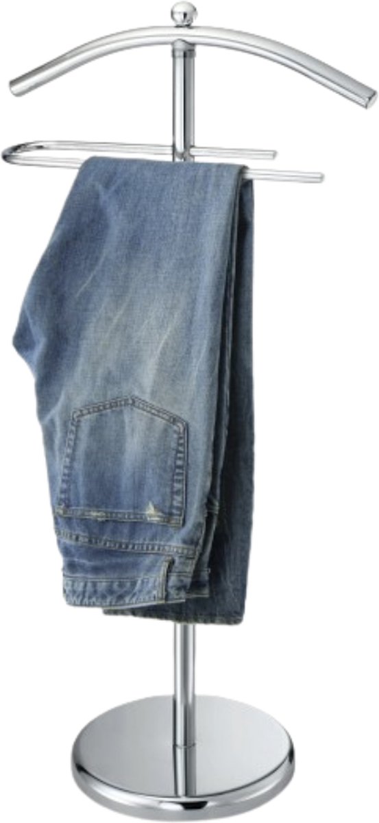 MISOU Dressboy - Kledingstandaard - Kledinghouder - Kledingrek - Zilverkleurig - 109x43x28cm - Metaal - FORMO