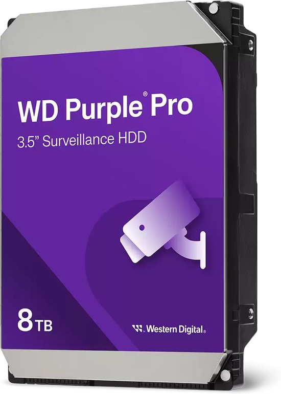 WD Purple Pro WD8002PURP - Vaste schijf 8 TB - bewaking, slimme video - intern - 3.5" - SATA 6Gbs - 7200 tpm -buffer: 256 MB
