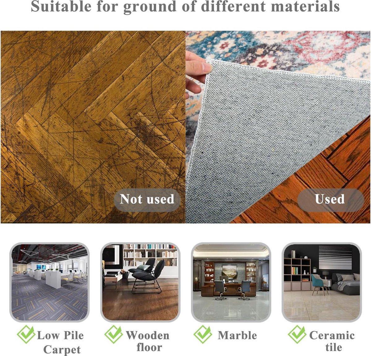 Floordirekt Vloerbeschermingsmat, 100 x 150 cm, zwart, met afgeschuinde rand, pvc, voor bureaustoel, laminaat, parket, harde vloeren