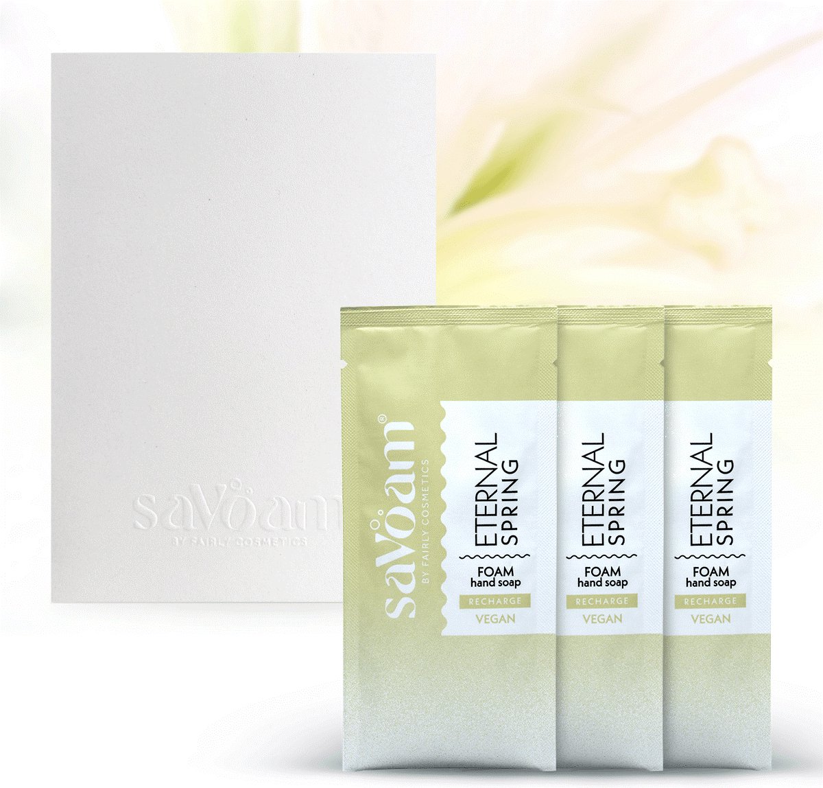 Goedkoopste Schuimende Handzeep - saVoam refill Eternal Spring - Navulling - 3 x 25.5 gram - Vegan - Duurzaam - Hydraterend