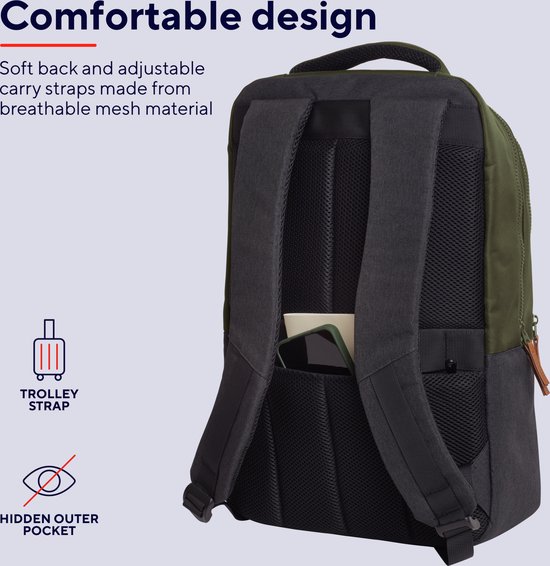 Trust Lisboa 16″ Laptop Rugzak – Laptop Backpack – 16 Inch – Groen