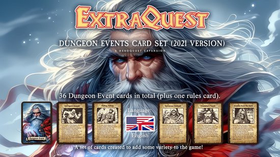 Foto: Extraquest heroquest dungeon event cards uitbreiding bordspel engels