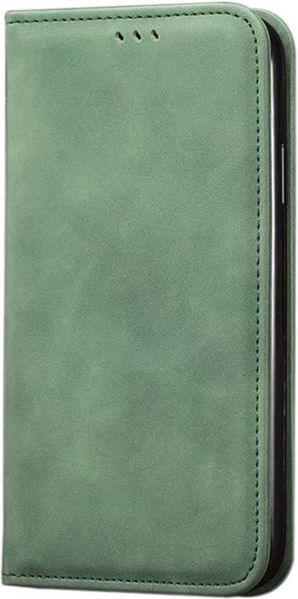 Convient pour Oppo Reno 12 Pro 5G - Étui antichoc ultra-mince avec support et emplacements pour cartes - Book Case - Vert