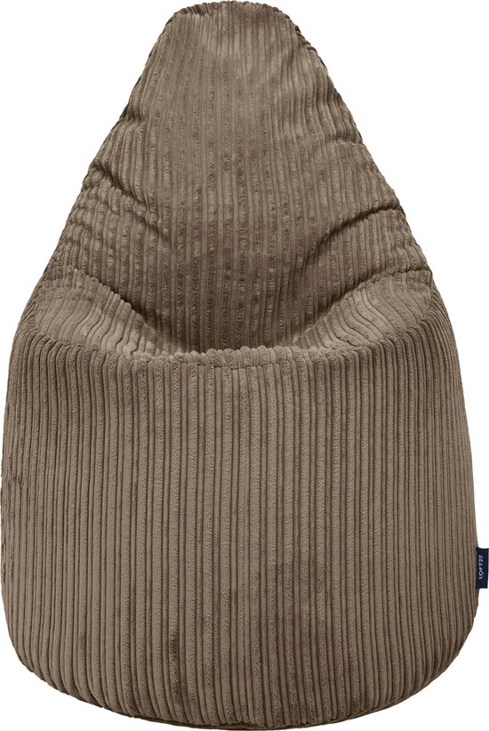 Loft 25 Sac de haricots Cordon de serrage Chaise longue de Gaming Salon Binnenshuis avec design ergonomique Moka