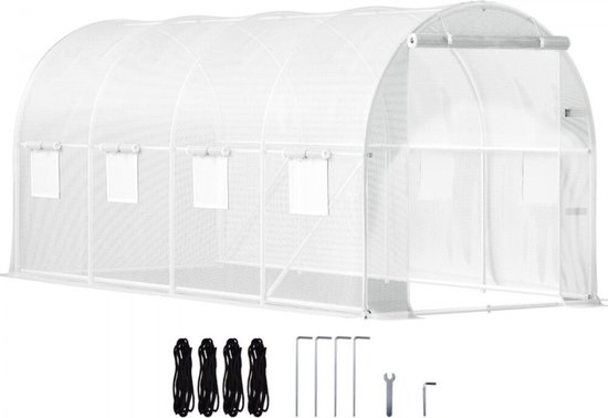 IDMarket - Kas, voor de tuin, speciaal voor de kracht, lengte: 300 cm, wit IDMarket - Kas, voor de tuin, speciaal voor de kracht, lengte: 300 cm, wit