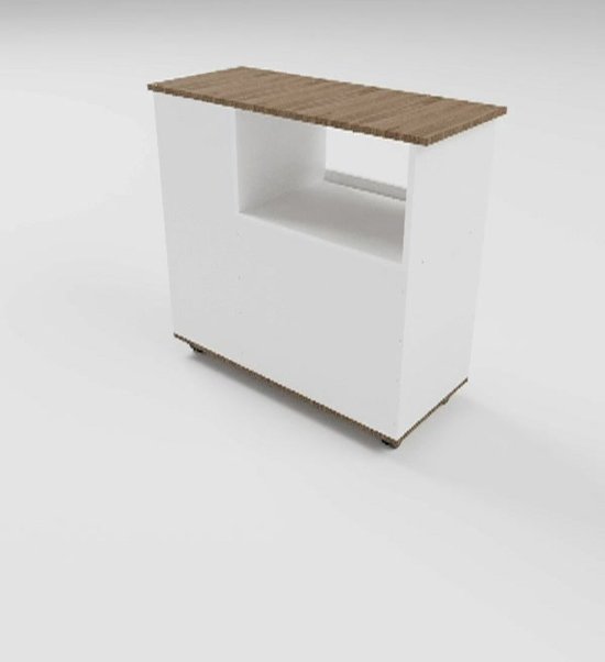 HOMCOM Magnetronkast, keukenkast, opbergkast, meerdere vakken, dressoir, met 2 kasten, 4 holtes, schuiflade, afmetingen: 90 x 40 x 120 cm, van hout, zwart