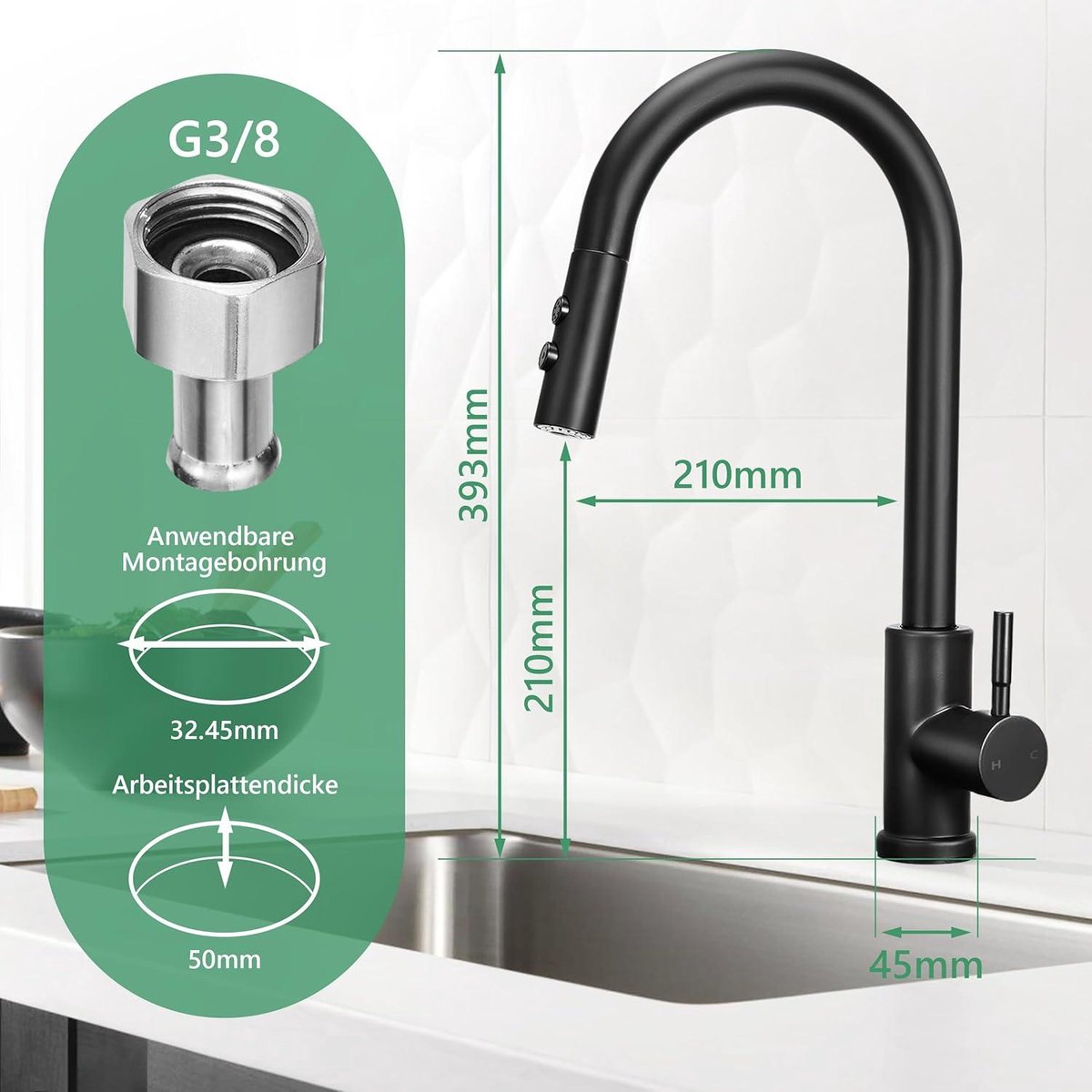3 Modi Keuken Messing Kraan Sproeikop Nozzle 360 ​​° Draaibare Aanpassing Hogedruk Aanrecht Spray Tap kopen vanaf een prijs van 6.9