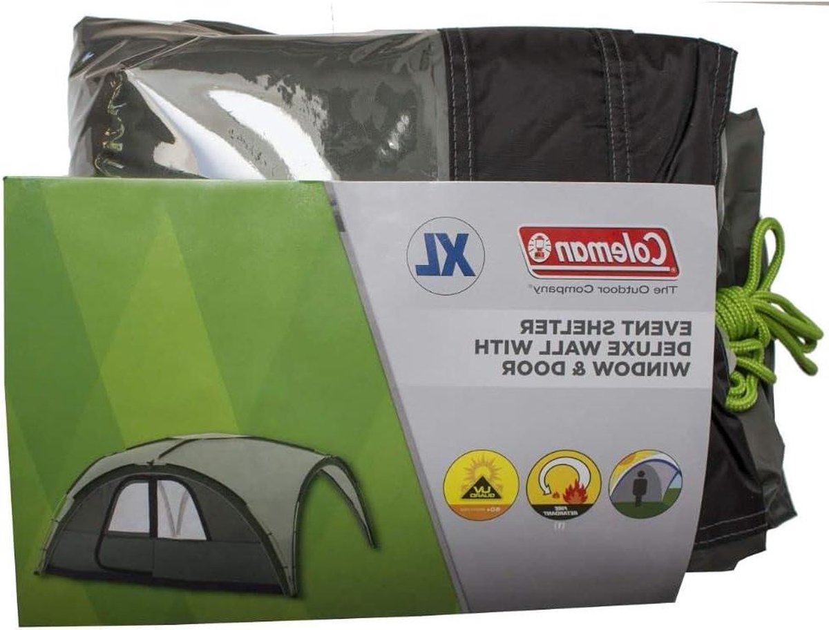 Zijwand Event Shelter Deluxe XL groen - zijpaneel met deur en raam - waterafstotend - zonwering