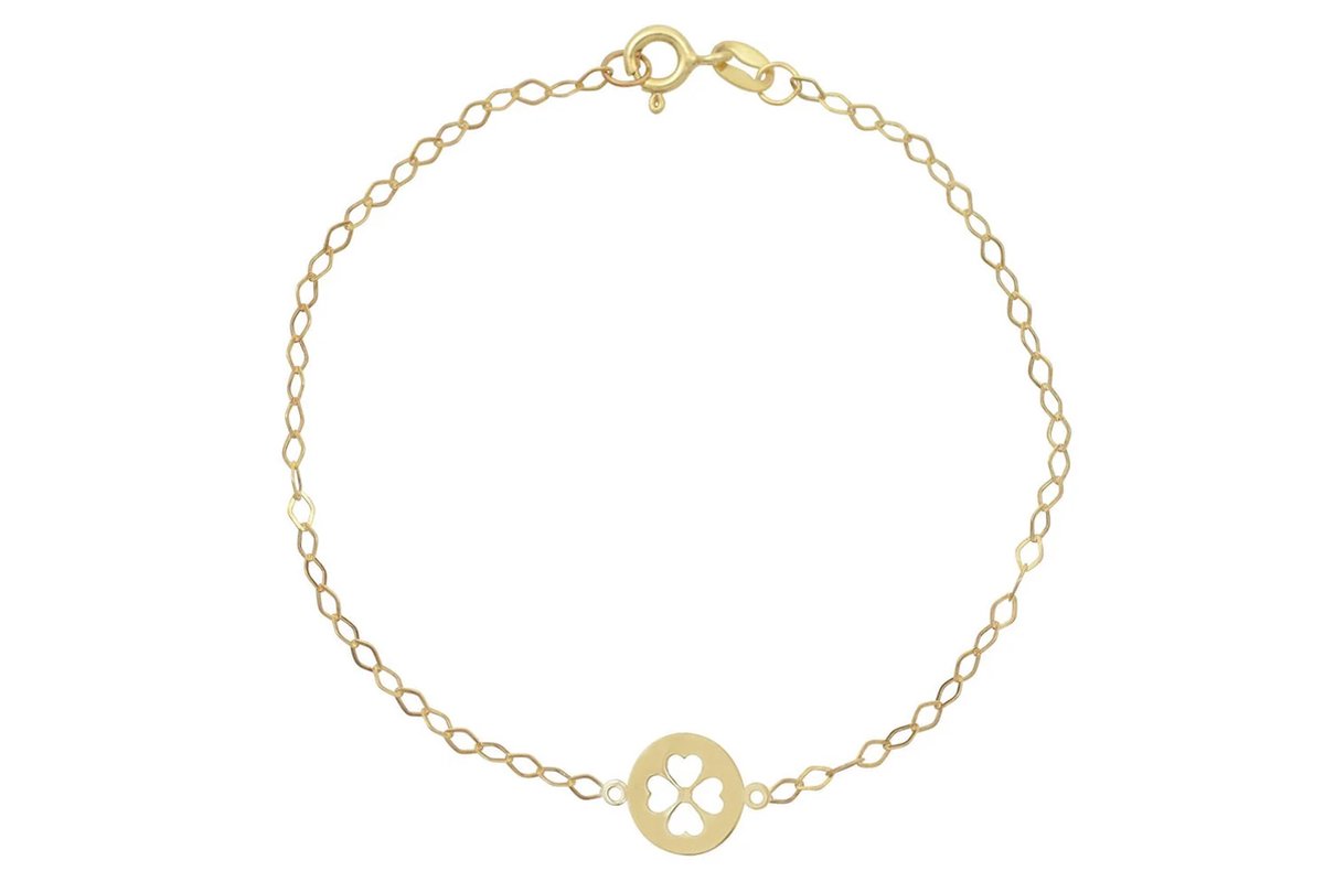 Baby/Kinder Armband Klavertje Vier 14K Goud