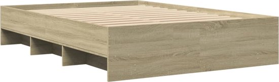 vidaXL - Cadre de lit - décoré - bois - sonoma - chêne - 140x200 - cm