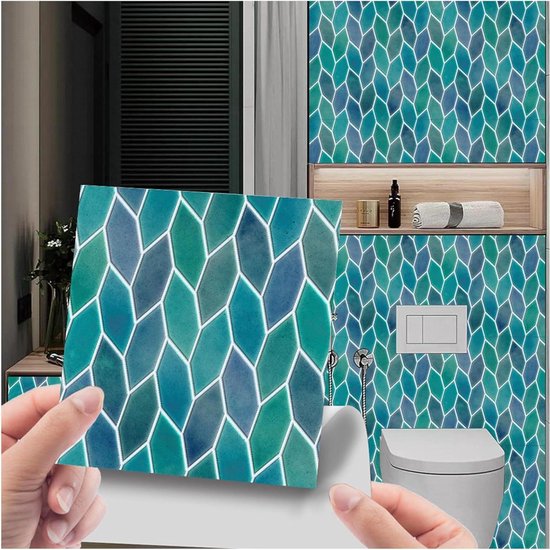 40 Stuks PVC Mozaïek Muurtegel Stickers - Zelfklevend En Waterdicht Keuken En Badkamer Decoratie Met Vinyl Art Zwart 10 X 10 Cm
