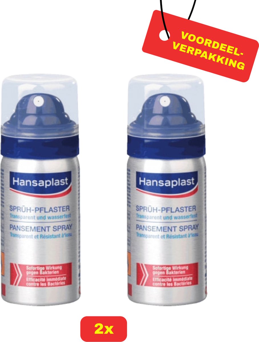 Goedkoopste 2X Hansaplast Pleisterspray - 2 x 32,5ml - Voordeelverpakking!