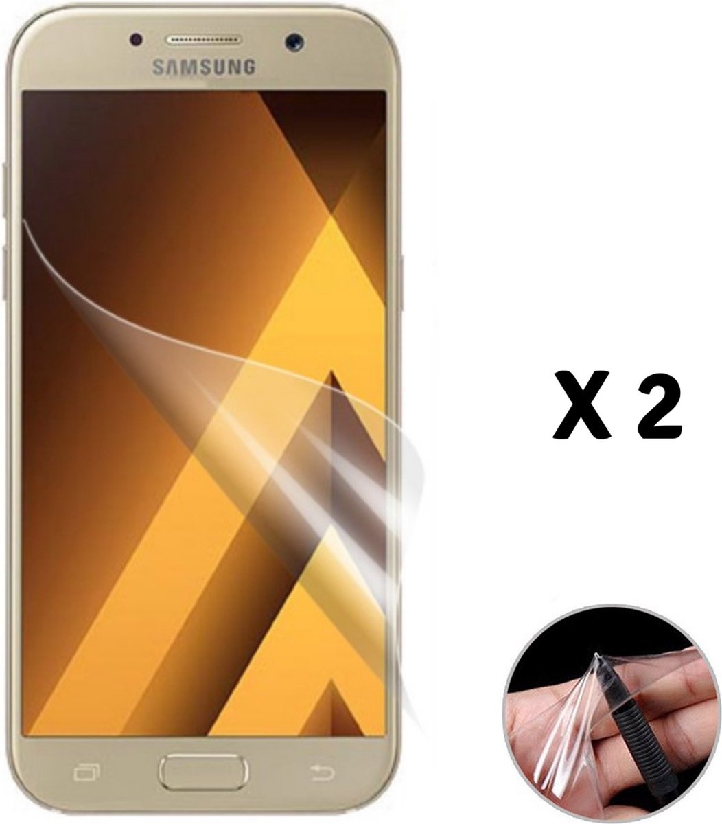 Screenprotector voor Samsung Galaxy A5 2017 - 2 stuks Beschermende kunststoffen transparante plastic schermfolie