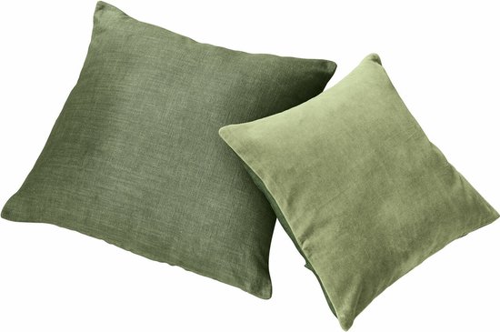 LOBERON Housse de coussin lot de 2 Salina vert