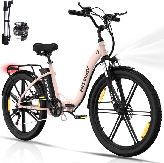 Hitway Elektrische Fiets BK37 26 Inch City Commuter EBike met Afneembare 36V 10.4Ah. bol