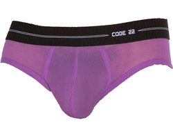 CODE 22 Sheer Mesh Brief Grape - MAAT M - Erotisch Heren Ondergoed - Slip voor Man - Sexy mannen Slip