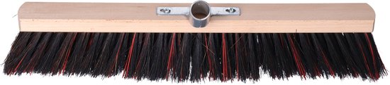 Buemag Bezemkop - Arenga/Elaston mix - zwart/rood - hard - hout - 50 cm - 26mm - straatbezem/buitenbezem - bezem van Buemag — afbeelding 3