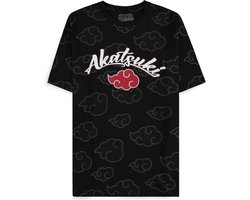 Naruto Akatsuki All Over T-shirt zwart M - Katoen - Anime, Fan merch, Film, TV-series