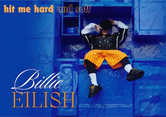Poster Billie Eilish - Hit Me Hard And Soft - Mastered - 60x42cm - Merch - Kunst - 2024 - Graphic - Pop - Zangeres - Electropop - Topcadeau - Geschikt om in te lijsten