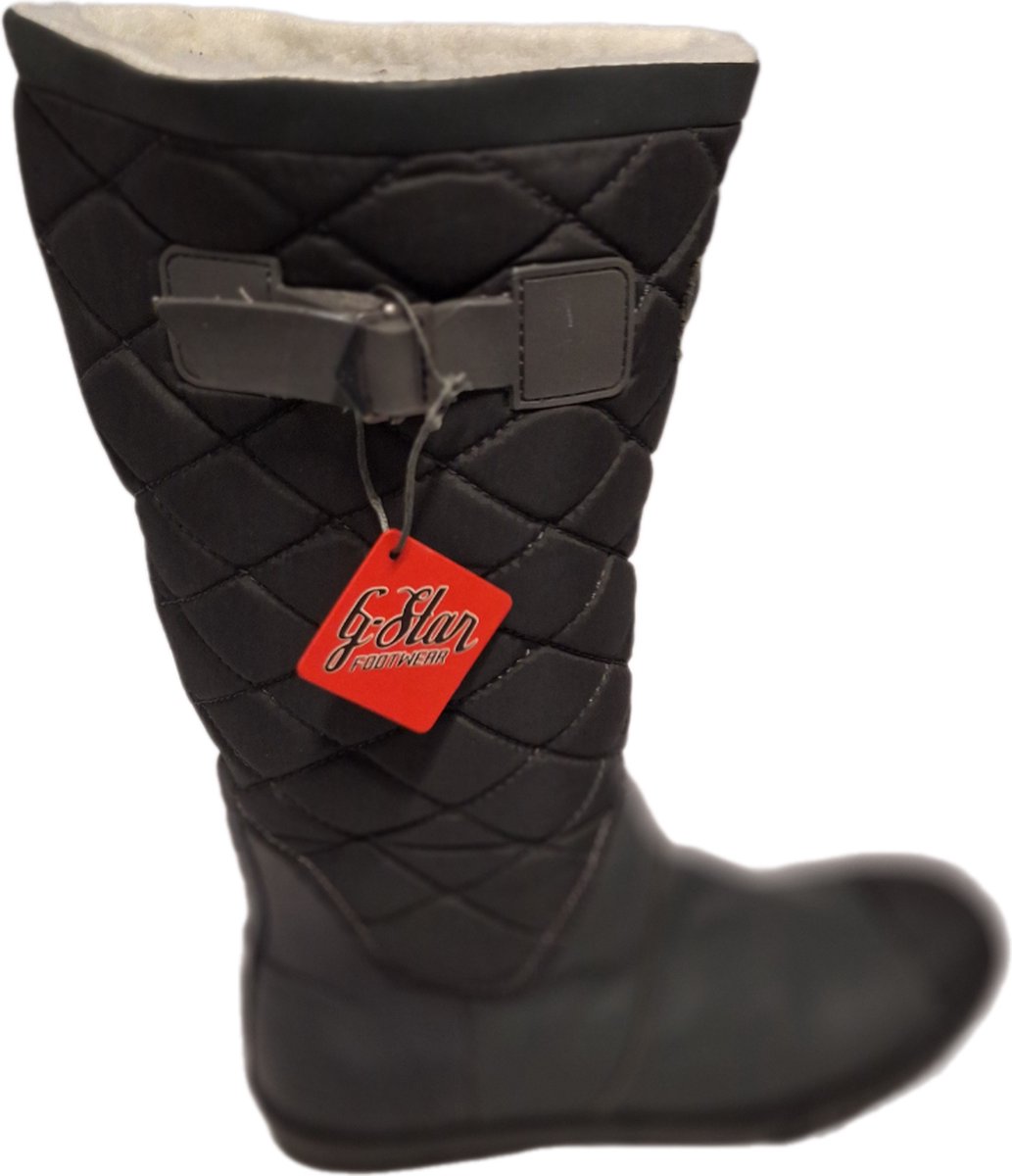 G-STAR-GIRDER-WINTERLAARS-DARKGREY-NYLON/LEATHER Zwart