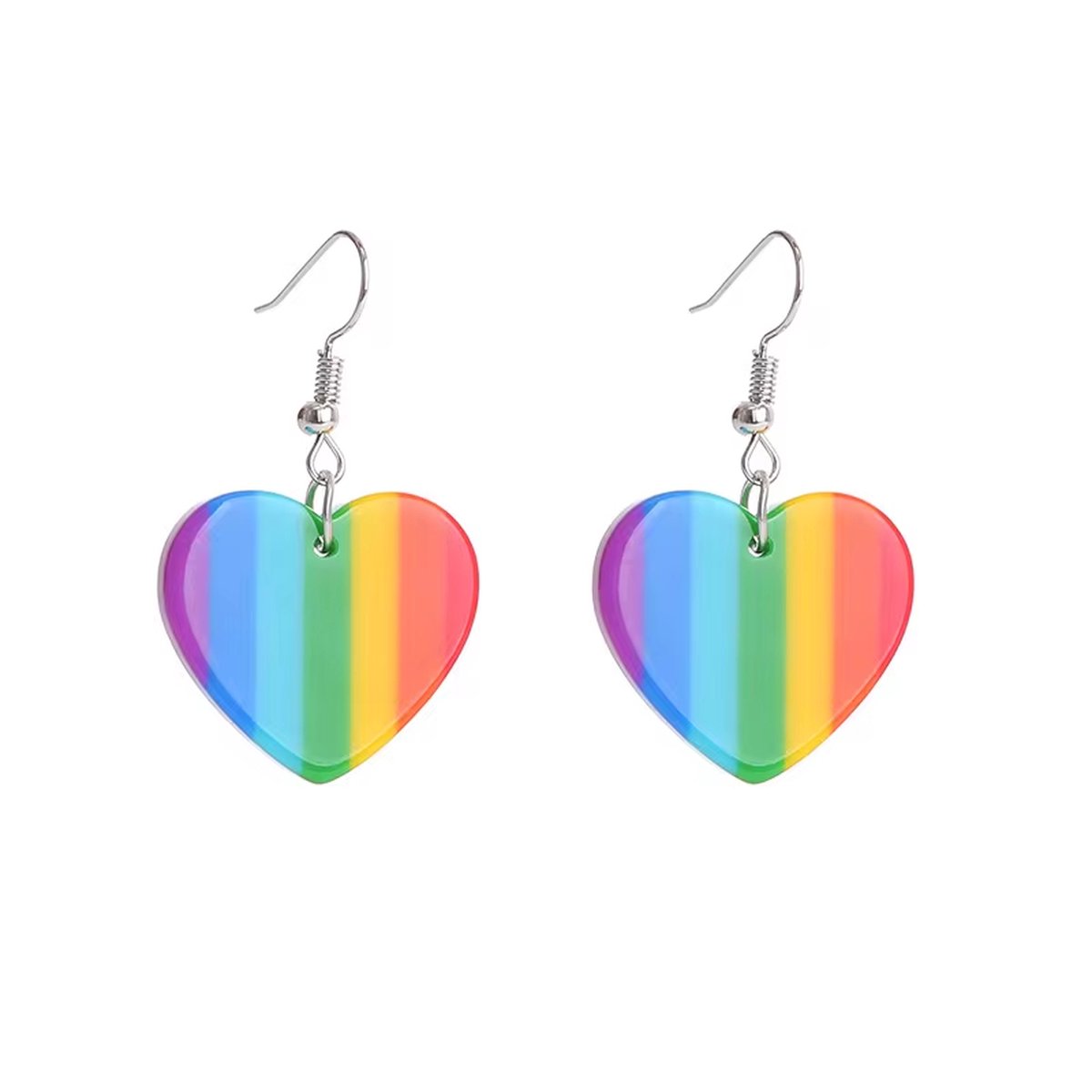 Regenboog Oorbellen Hartjes - Pride Oorbellen