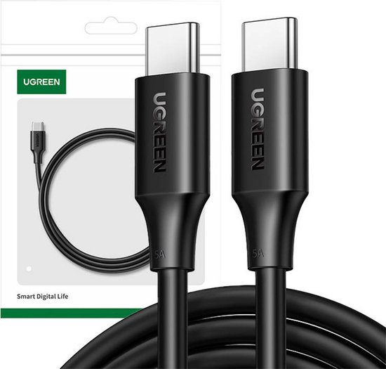 USB-C kabel 0.5m zwart USB-C naar USB-C opladen en data overdracht voor smartphone tablet laptop