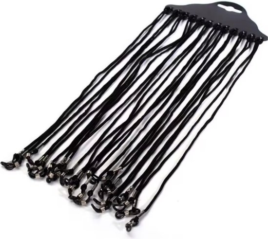 Brillenkoord / 12 Stuks / Zwart Touwtje / 3D