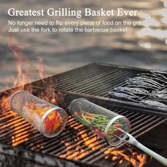 Panier de barbecue 30CM - Grille de BBQ - Outils de BBQ - Barbecue pratique - Accessoire de BBQ 2.0