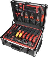 Bol.com Mannesmann Complete Gereedschapstrolley - 211 delig - Aluminium Trolley - 4 compartimenten - 29076 - 2 jaar garantie - N... aanbieding
