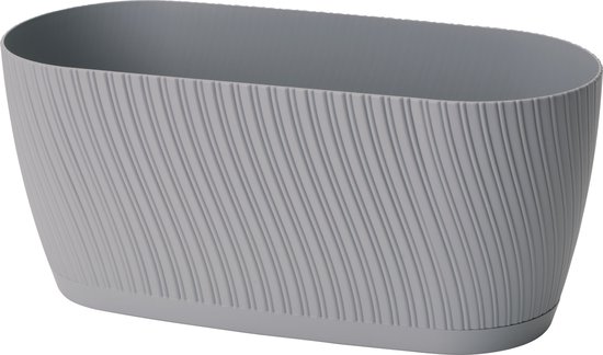 Form-Plastic - Pot de fleurs / jardinière / Pot de fleurs allongé avec boîte à soucoupe - Grijs - 27cm / 2,65L