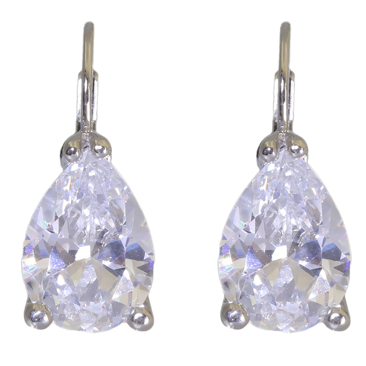 Behave - Oorbellen - Zirkonia steen - Druppel Oorhanger - Teardrop - Klassiek - Transparant - 2,3 x 1 cm