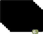 Set de table uni noir - Napperons plastique - 45x30 cm - 6 pièces - Sous- Assiettes antidérapants - Décoration noire pour la table - Décoration de table Luxe - Set de table en vinyle - Set de table - Set d'assiettes - Accessoires décoration de table