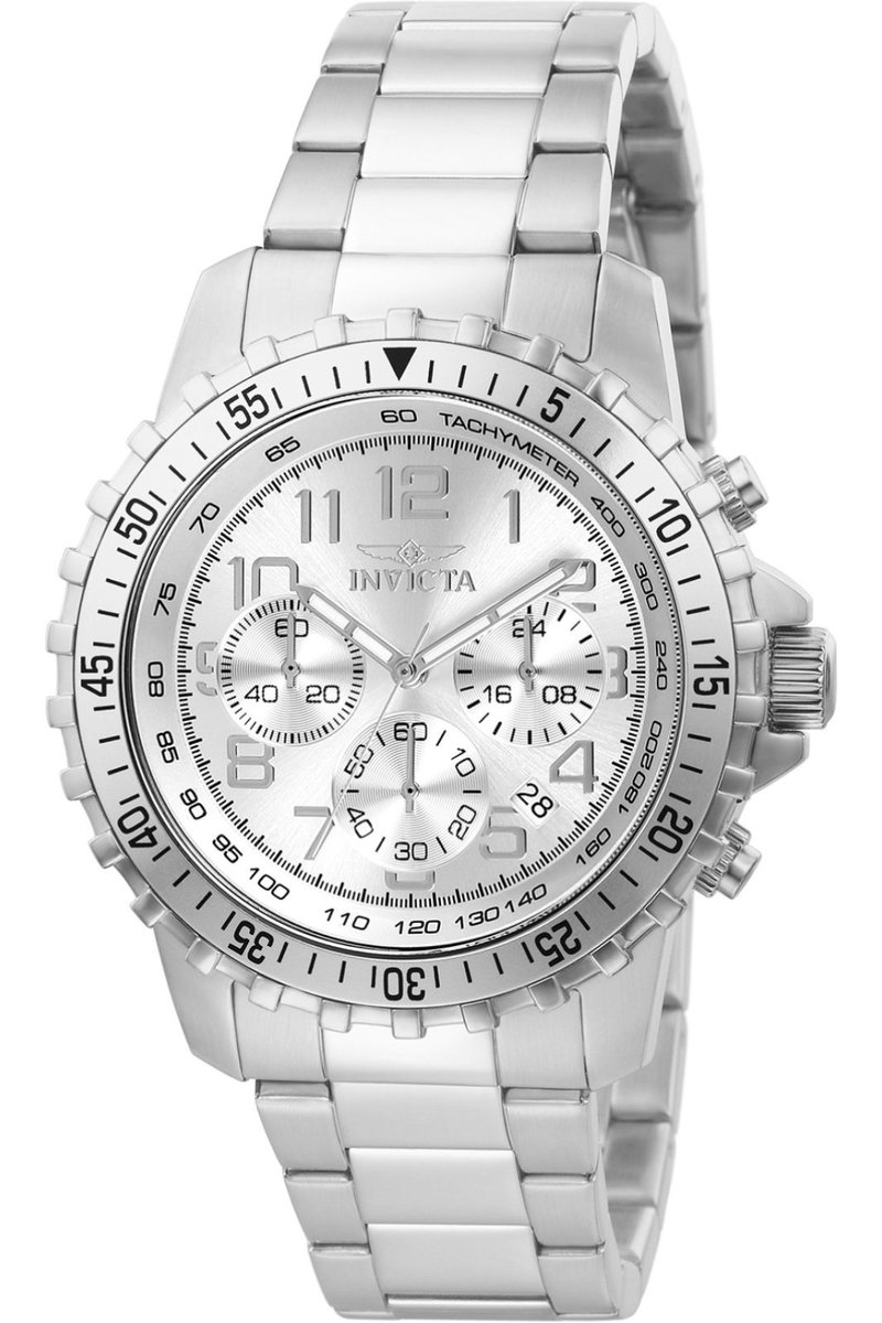 Invicta Specialty 6620 Heren Horloge - Waterdicht - Analoog - Quartz Uurwerk - Roestvrij Staal met zilveren Wijzerplaat - 45mm
