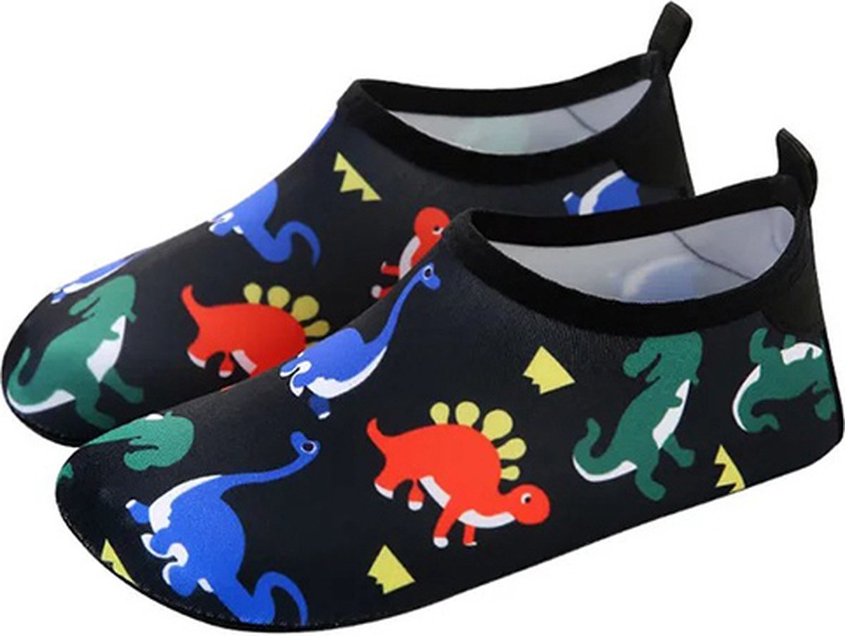 ATTREZZO® Waterschoenen - Kinderen - maat 23/24 - Zwart met Dino