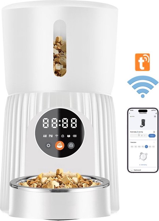 Oneisall autoatische kattenvoerautoaat 3,5 L WiFi app-bediening Oneisall autoatische kattenvoerautoaat 3,5 L WiFi app-bediening