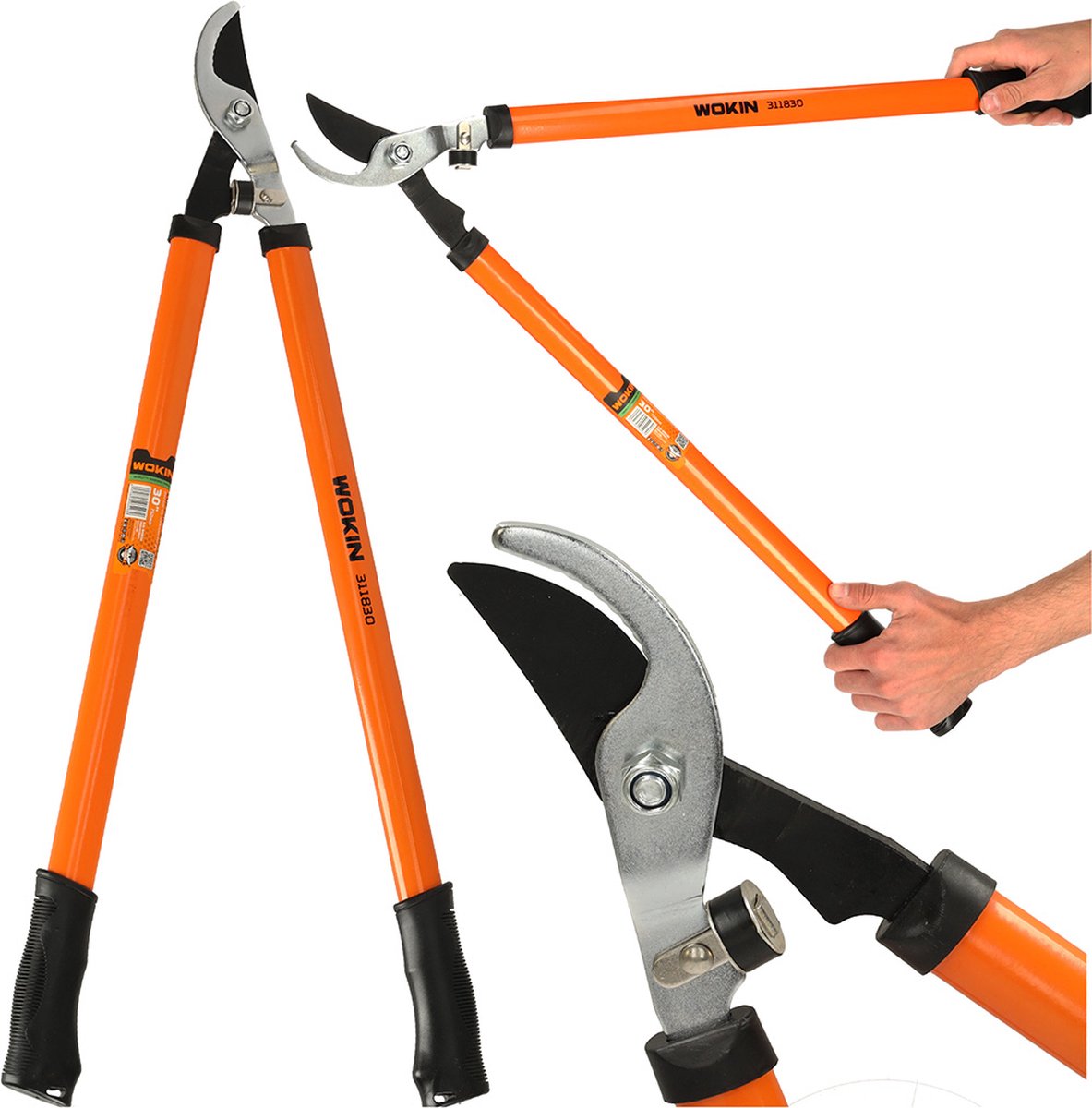 Bol.com Wokin 311830 Takkenschaar Max Knipdiameter 42mm - Totale Lengte 75cm - Ergonomische Handgrepen - Oranje aanbieding