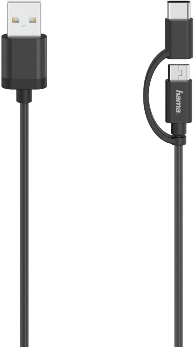 HAMA 200616 2-in-1 USB-kabel 0,75m