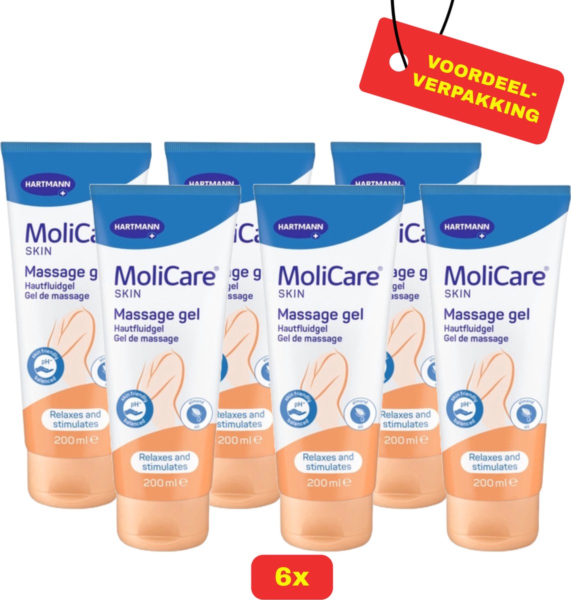 Goedkoopste 6X Molicare® Skin Massage Gel - 6 x 200ml - Voordeelverpakking!