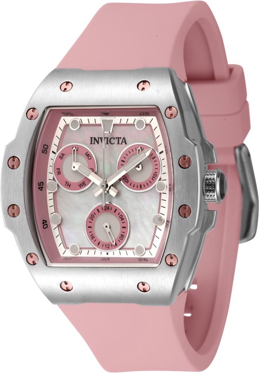 Invicta Racing 45639 Dames Horloge - Waterdicht - Analoog - Quartz Uurwerk - Roestvrij Staal met parelmoeren Wijzerplaat -38m