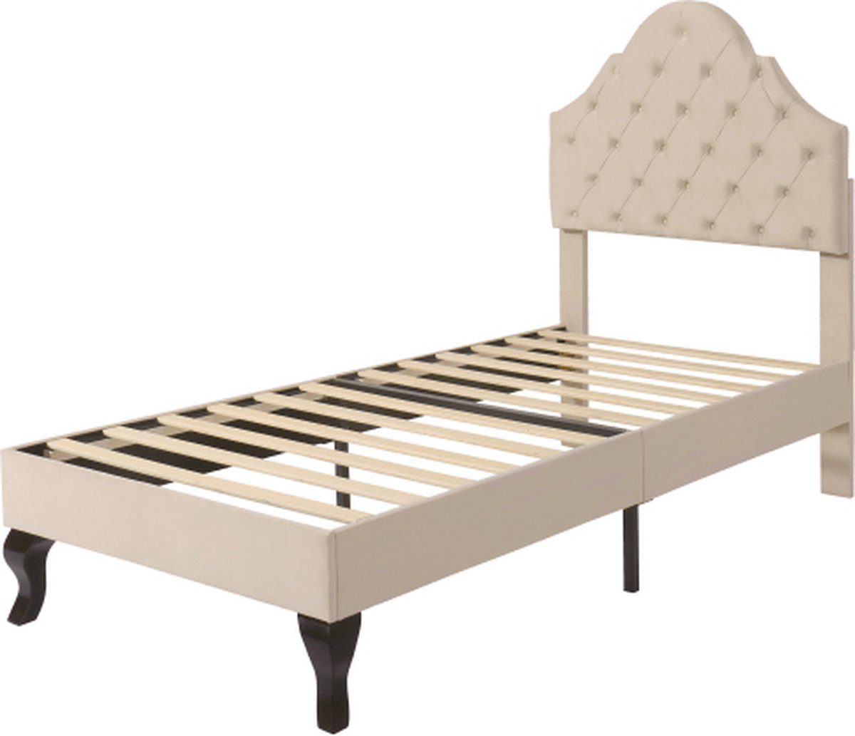 Lit Coffre 90 X 200 Cm, Lit Simple Avec Sommier à Lattes, Tête De Lit Reglable Tissu En Velours Gris