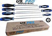 Professionele Torx security schroevendraaierset met extra lange Torx schroevendraaiers met boring 7-delig (T10 - T15 - T20 - T25 - T27 - T30 en T40)