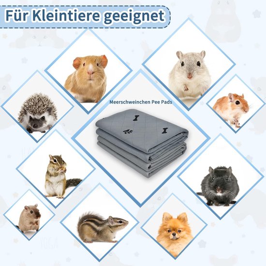 Pisi Bili 2 stuks herbruikbare puppypads, wasbaar en waterdicht, 80 x 90 cm, blauw, dierenprint Pisi Bili 2 stuks herbruikbare puppypads, wasbaar en waterdicht, 80 x 90 cm, blauw, dierenprint