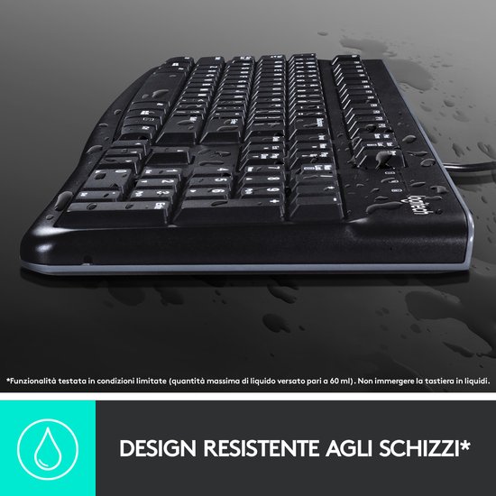 Logitech K120 - Bedraad Toetsenbord - QWERTY ISO - Zwart