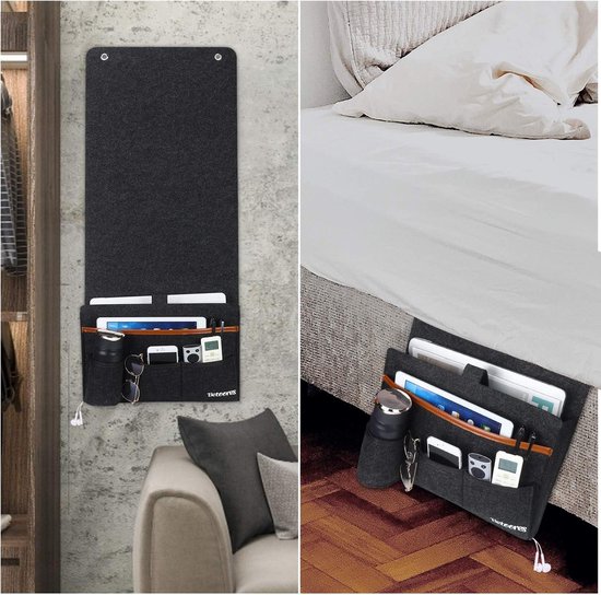 LIANYG 5 zakken waterdichte armleuning opslag organizer voor telefoon, boek, tijdschriften, tv afstandsbediening bank stoel armsteun covers 335 (kleur: koffie, maat: 35x13 inch