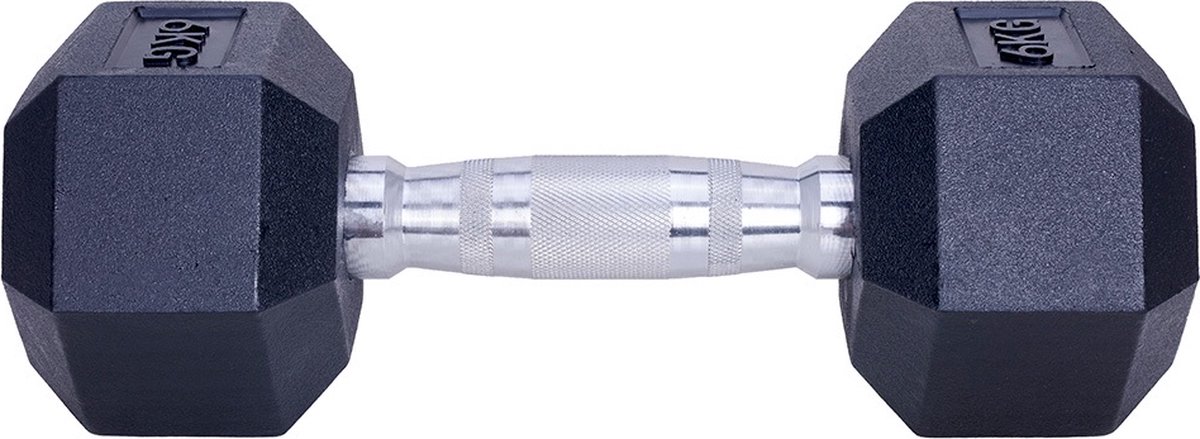 ForzaFit Hexagon Dumbbell Set 2x 6kg - Zwart - Rubber - Halter Gewicht voor Fitness – foto 7