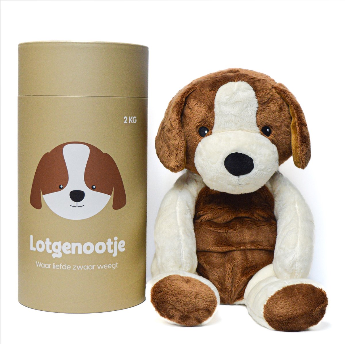 Lotgenootje Verzwaringsknuffel Hond - 45cm/2kg - Verzwaarde Knuffel - Weighted Stuffed Animal - Sensorisch Speelgoed - Zware Knuffel Anxiety - Plushie